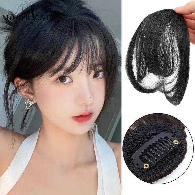 1 ชิ้น แฟชั่น เรียบง่าย แอร์หน้าม้า วิกผม สําหรับผู้หญิง สไตล์ฝรั่งเศส หรูหรา ธรรมชาติ มองไม่เห็น หน้าม้า คลิปผม เครื่องประดับผม