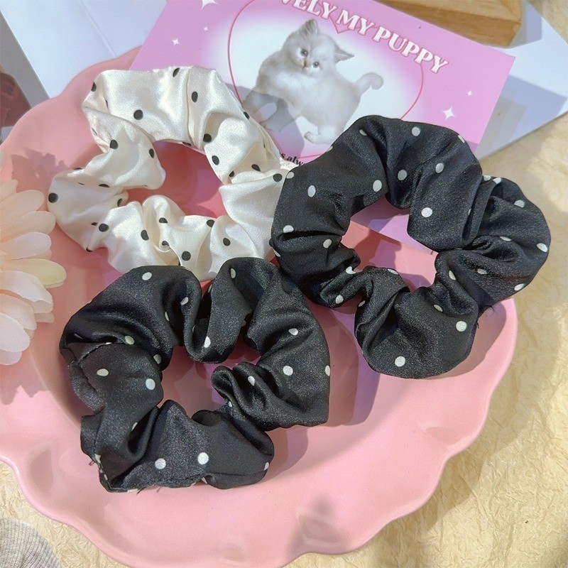 [ Featured ] ยางรัดผม ผ้าซาติน ลายจุด - ยางรัดผม ลําไส้ใหญ่ - ยางรัดผมแฟชั่น - ริบบิ้นผม ความสง่างาม - ยางรัดผม - เครื่องประดับผมเด็กผู้หญิง