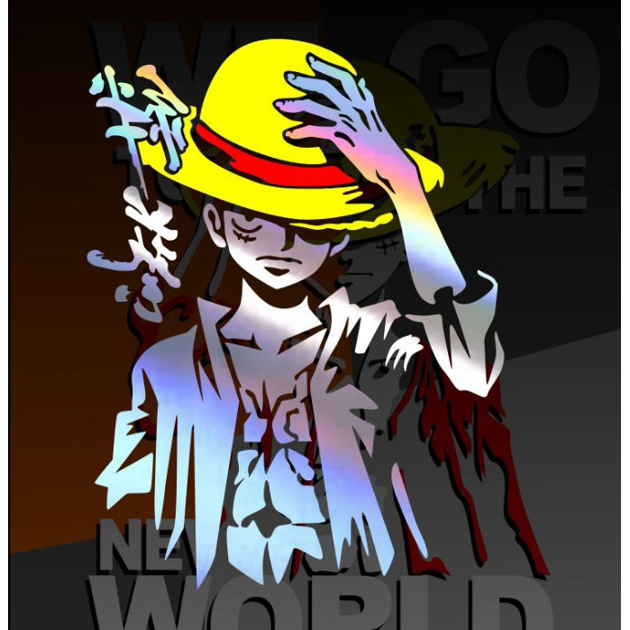 CAHAYA ONE_PIECE ตัดสติกเกอร์ MANTUL LIGHT รถจักรยานยนต์กระจกรถยนต์ ONEPIECE LUFY หมวก