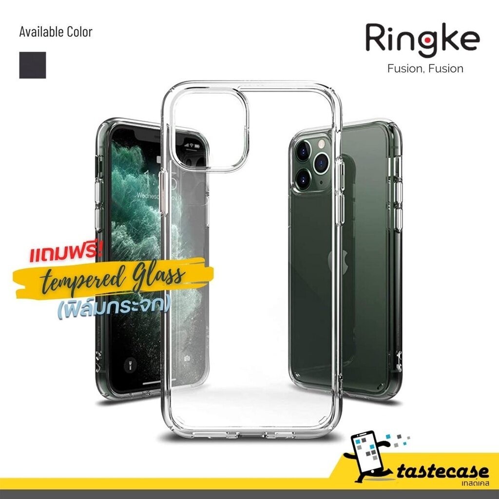 Ringke Fusion เคสสำหรับ iPhone 11 Pro Max, iPhone 11 Pro และ iPhone 11 แถมฟรีกระจกนิรภัย