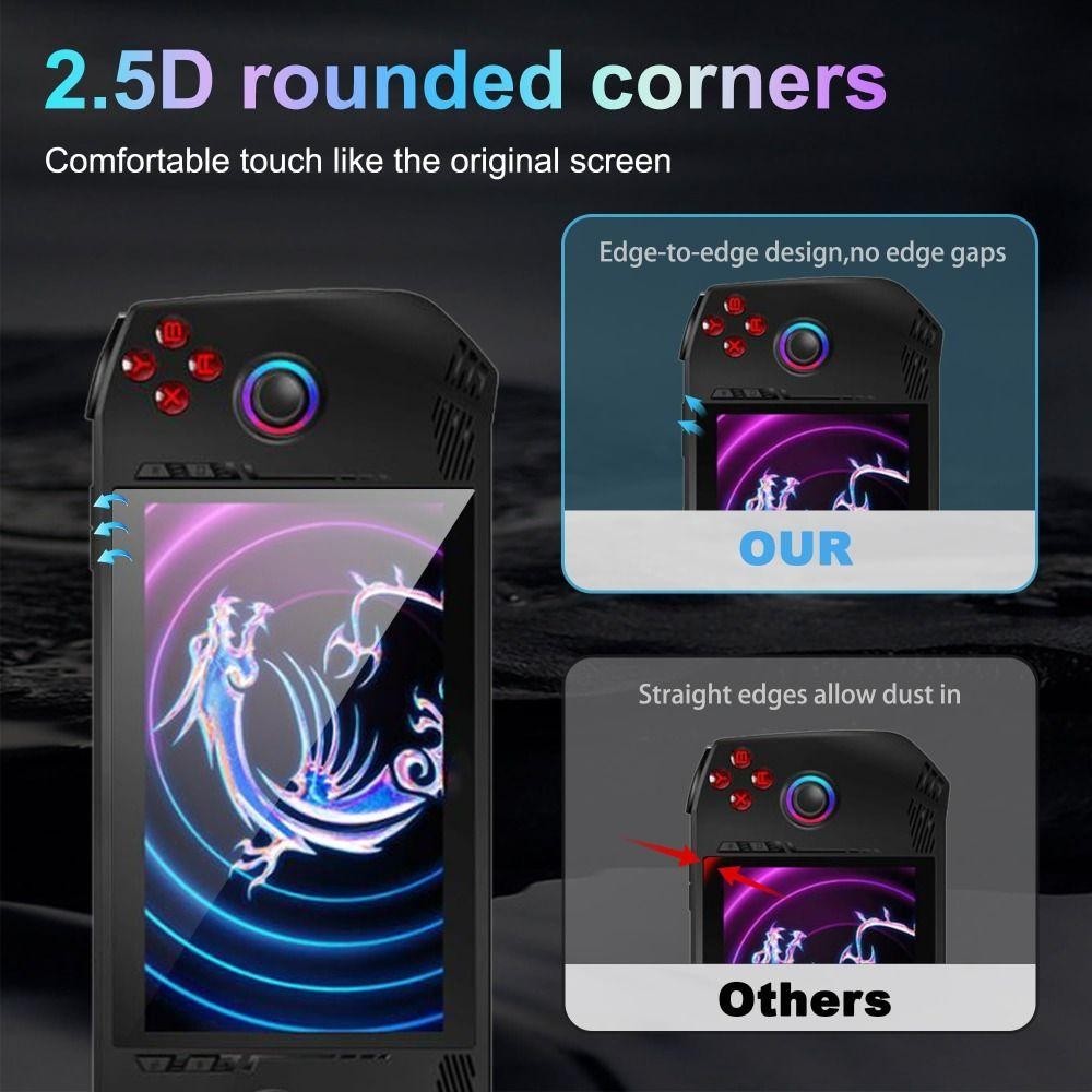Fruitu 2pcs Temperd Glass,คอนโซลมือถือ-proof Screen Protector,Professional 7 นิ้ว 9Hเกมอุปกรณ์เสริมป้องกันฟิล์มสําหรับ MSI Claw A1M - รูปที่ 3