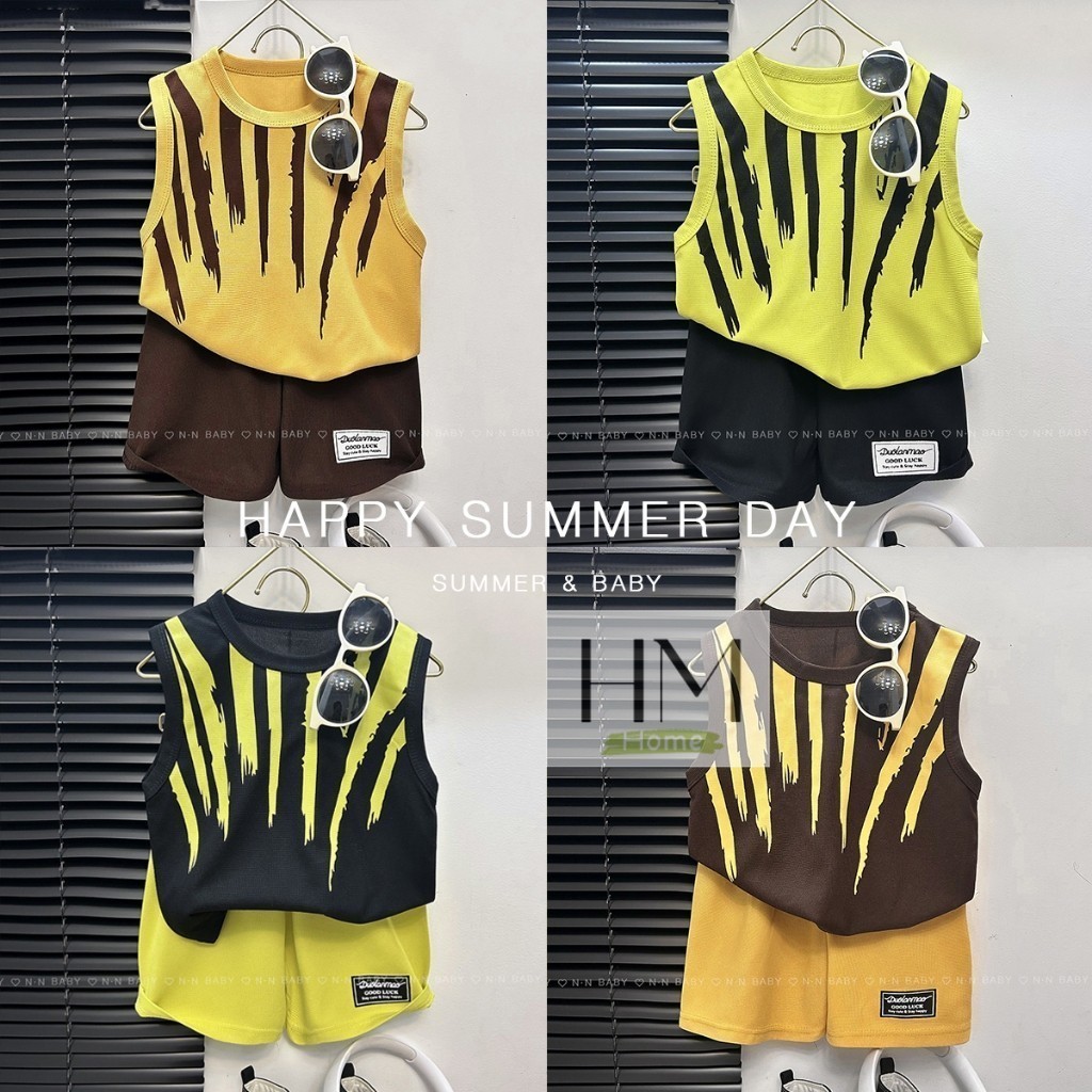 ชุดเสื้อกร้ามเด็ก+กางเกงขาสั้น เสื้อผ้า set 2 ชิ้น ชุดเด็กผู็ชาย แฟชั่นน่าร้อนสำหรับเด็ก