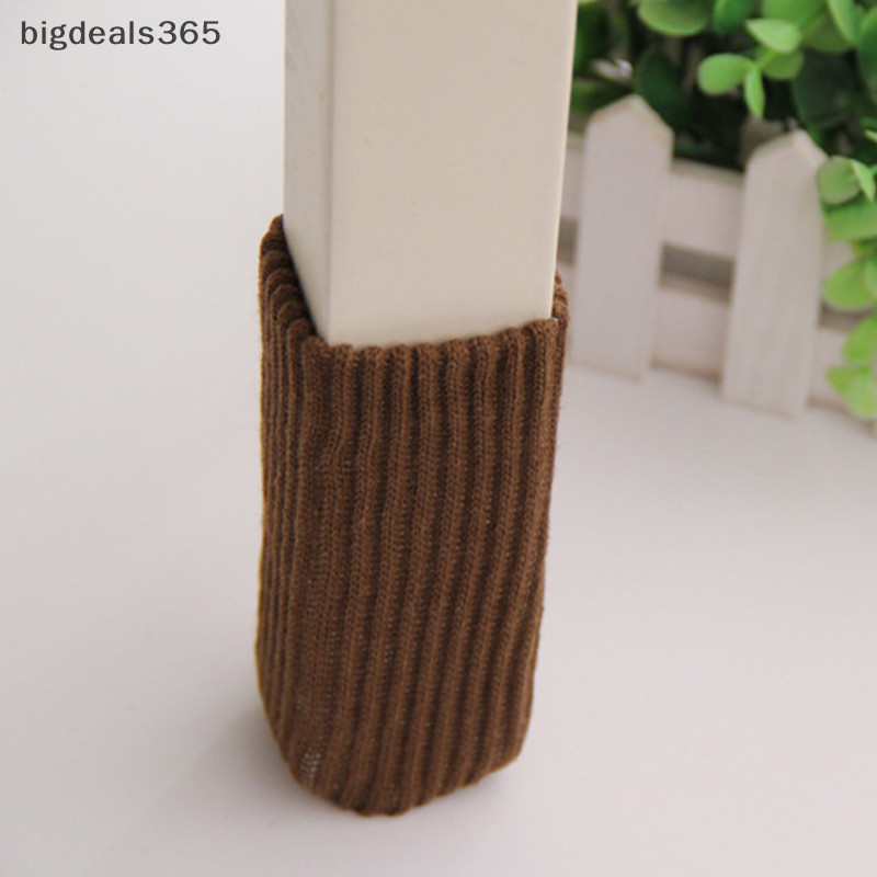 [bigdeals365] ใหม่ พร้อมส่ง ปลอกหุ้มขาโต๊ะ เก้าอี้ ถุงเท้า ผ้าถัก ยืดหยุ่นสูง ทรงกลม 4 ชิ้น