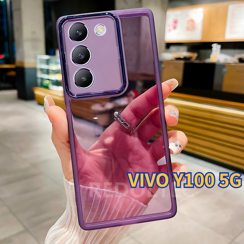 เคส VIVO Y100 5G 4G Pure Color Thin โปร่งใสกันกระแทก Soft TPU Silicon Phone Casing With Full Lens Camera Protector VIVO Y100 5G