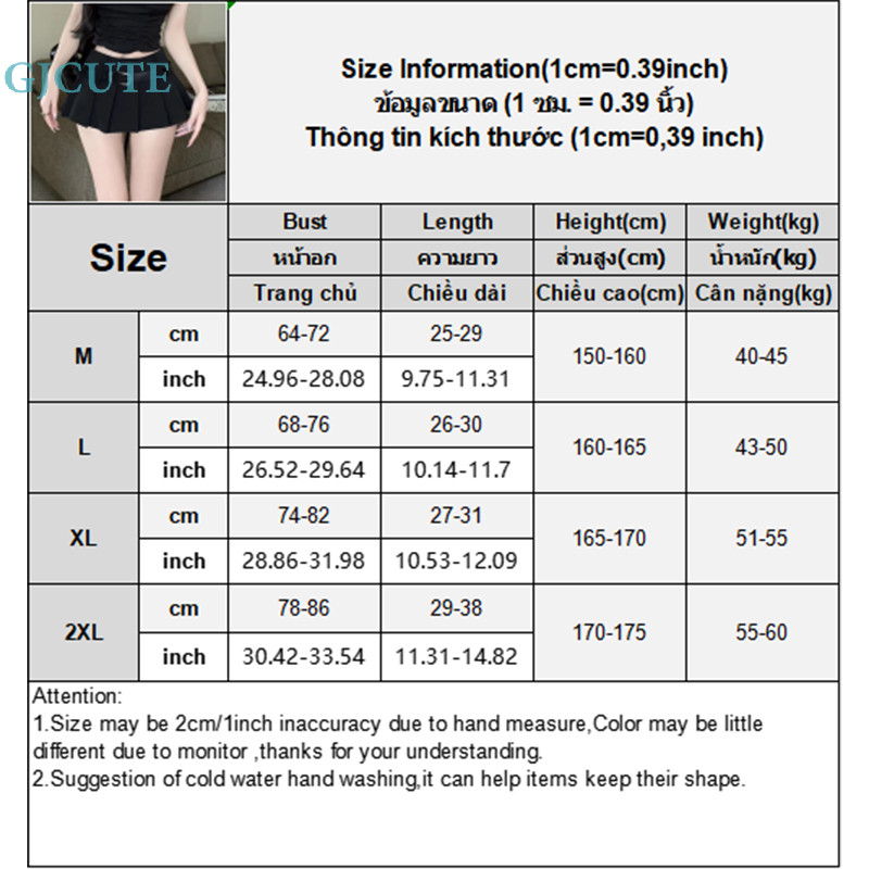 Gjcute กระโปรงพลีท เอวสูง สไตล์วิทยาลัย น่ารัก แฟชั่นสําหรับผู้หญิง3457 - รูปที่ 7