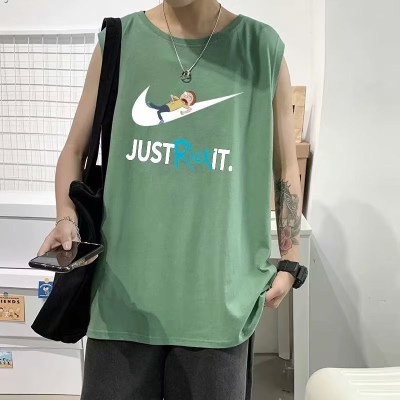 เสื้อยืดแขนกุด เสื้อกล้าม เสื้อกีฬา บาสเก็ตบอล ทรงหลวม ขนาดใหญ่ แฟชั่นฤดูร้อน สําหรับผู้ชาย