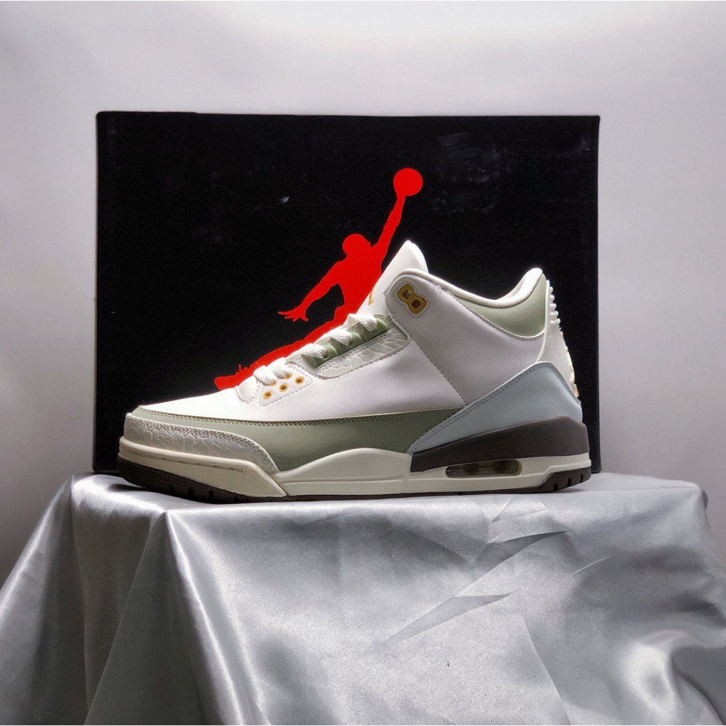 Nike Air Jordan 3 Retro "Year of the Rabbit" รองเท้าบาสเก็ตบอล Low Cut รองเท้าผ้าใบลำลองสำหรับผู้ชา