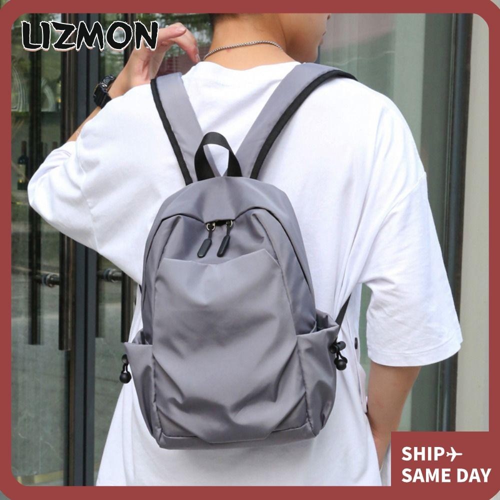 Lizmon กระเป๋าเป้สะพายหลัง ขนาดเล็ก กันน้ํา น้ําหนักเบา สีพื้น ทนต่อการสึกหรอ เหมาะกับการเดินทาง สําหรับผู้ชาย