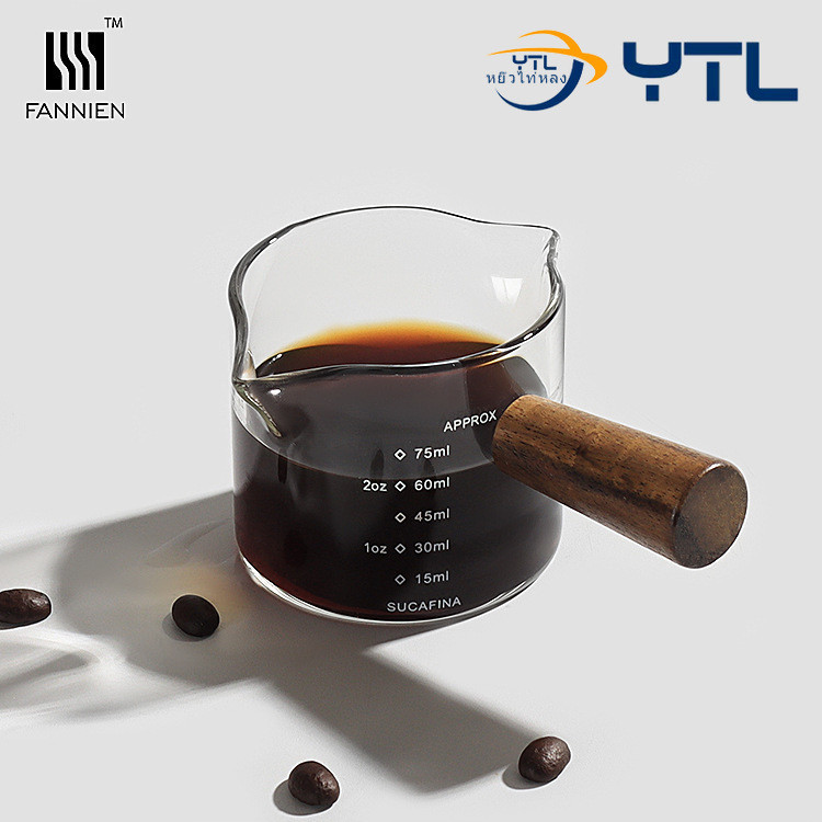 แก้วตวง กาแฟ กาแฟ ด้าม ไม้ พร้อมด้ามจับไม้ สำหรับตวง ตวงชงกาแฟ ถ้วยตวง