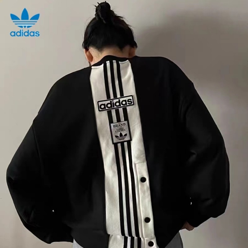 【พร้อมส่ง】ของแท้ Adidas เสื้อกันหนาวแขนยาว ปักลายโลโก้ Adidas 100% สําหรับผู้ชาย และผู้หญิง