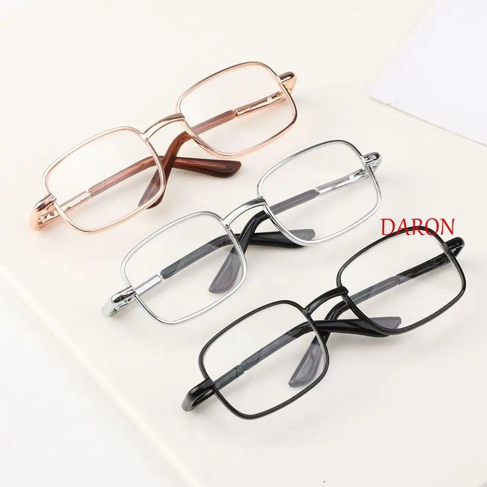Daron แว่นตาตุ๊กตา ผ้าฝ้าย ทรงสี่เหลี่ยม ขนาด 8.5 ซม. สีเงิน สีทอง อุปกรณ์เสริม สําหรับถ่ายรูป