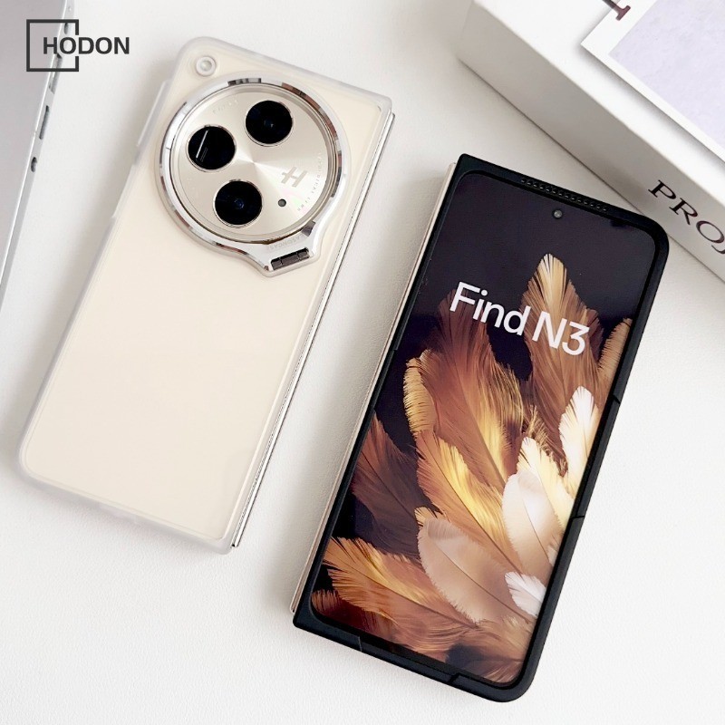 เคสโทรศัพท์มือถือแบบใส กันกระแทก พร้อมที่ตั้งวาง สําหรับ OPPO Find N3 5G FindN3