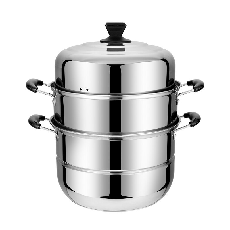 PQS PQS หม้อต้มสแตนเลส+หม้อนึ่งอเนกประสงค์+2/3ชั้น ชึ่งนึ่งอาหาร หม้อนึ่ง+หม้อทองเหลือง - รูปที่ 4