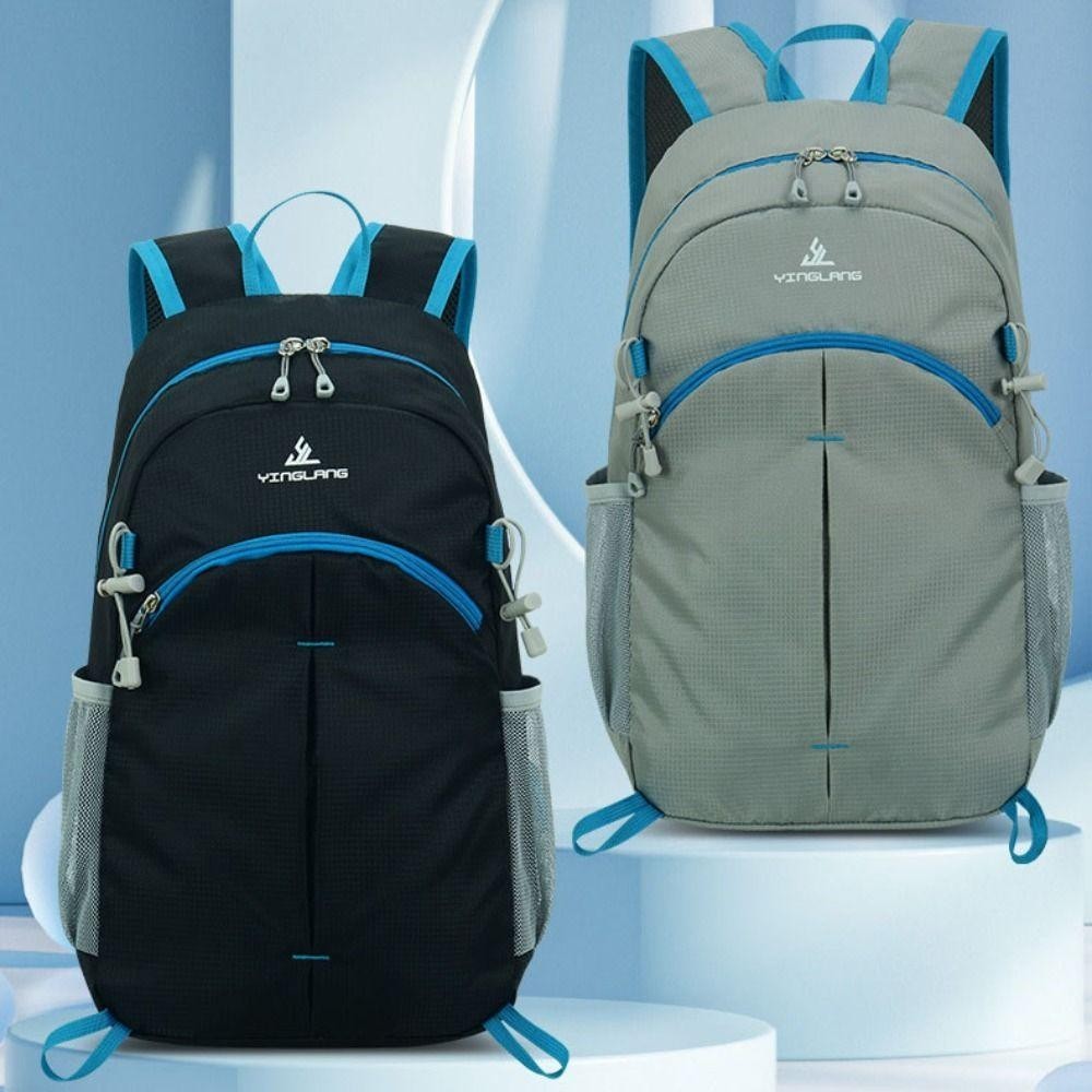 Trendyzone กระเป๋า Duffle, กระเป๋าเป้สะพายหลังพับได้ขนาดใหญ่น้ําหนักเบาพิเศษ, กระเป๋าเป้สะพายหลังปั่นจักรยานซิปกันน้ําแบบลําลองสําหรับการเดินทางกลางแจ้ง