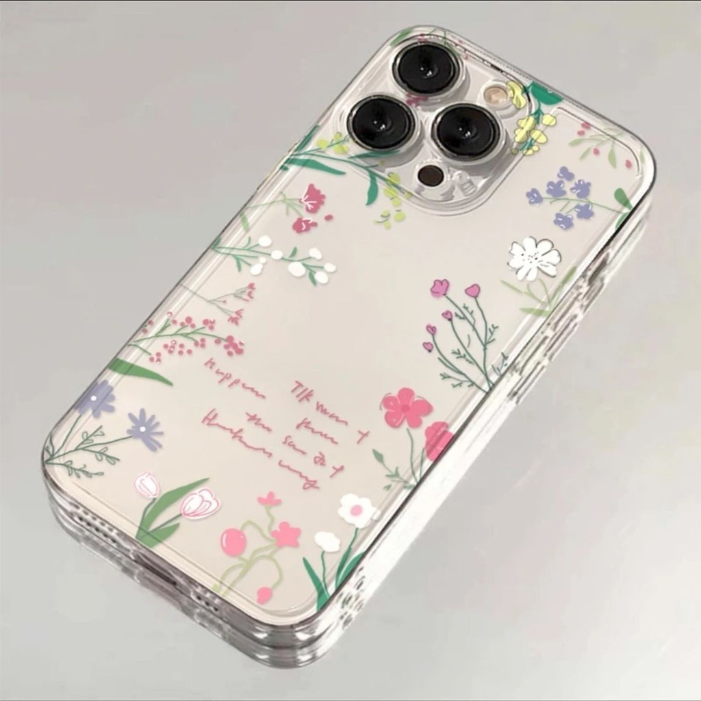 เคสโทรศัพท์มือถือนิ่ม แบบใส ลายดอกไม้ สําหรับ Iphone Apple 15PRO 13 XS 12 11promax XSMAX