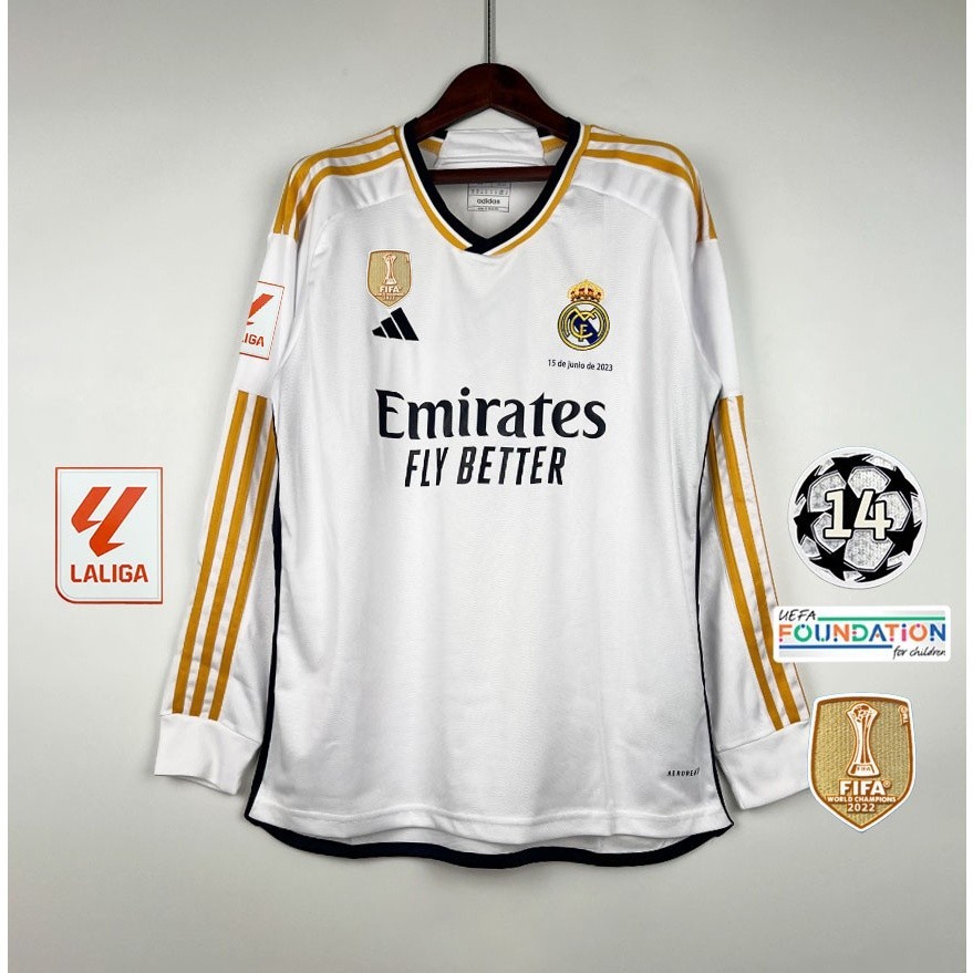 เสื้อแขนยาว ลายฟุตบอล Real Madrid ไซซ์ S-4XL