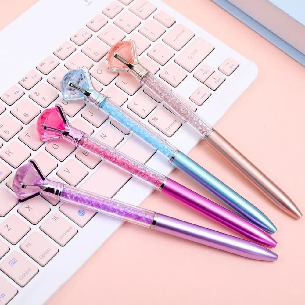 12 ชิ้น Creative Crystal Diamond Blue Ink ปากกาลูกลื่นสําหรับอุปกรณ์การเขียน Back To School