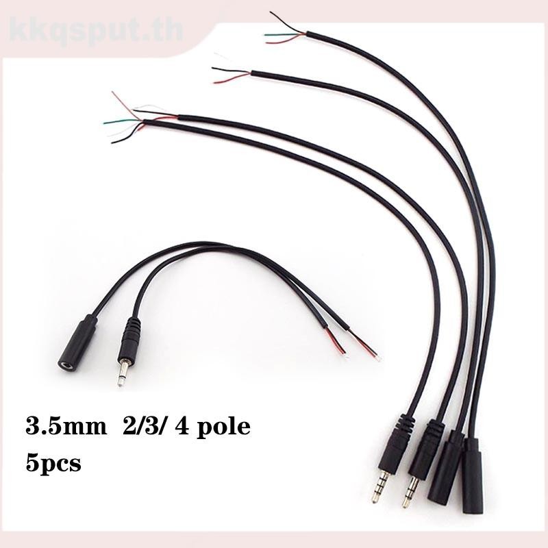 5pcs 1M 0.3M 3.5 มม.3 4 เสาสเตอริโอ AUX ชายหญิงสายไฟ Audio Extension Cable 3 4 ลวด pin Line 3.5 มม.DIY Cable Core THK2