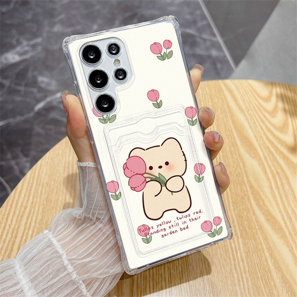 เคส สําหรับ Samsung A57 S26 A17 A07 A05 A06 A16 A35 A55 A15 A54 A12 A52 A71 A25 A22 A53 A34 หมี ช่องใส่การ์ด กันกระแทก ราคา ถูกที่สุด ดีลบีเคเค แกลเลอรีภาพที่ 3