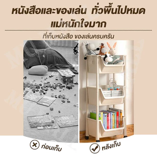 MULI ชั้นวางเอนกประสงค์ 2/3/4 ชั้นวางของพลาสติก สั่งซื้อ แถมตะขอ ด้านบนดีไซน์สองแบบ