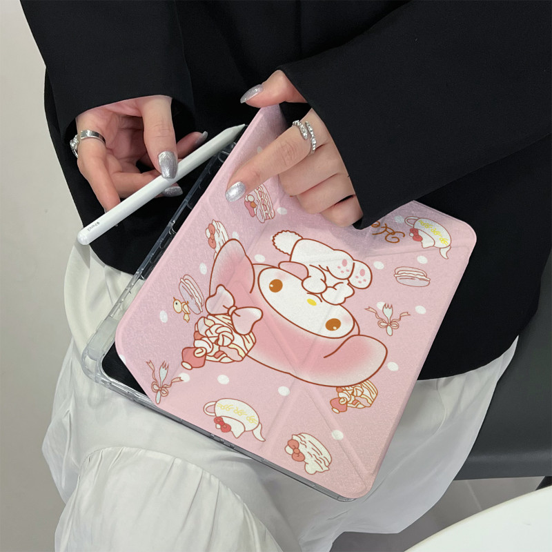Y-shape เคส iPad พร้อมช่องเสียบปากกาอะคริลิคน่ารัก Kuromi เหมาะสําหรับ iPad Air4 Air5 10th 10.9 iPad Gen9/8/7 10.2 Air6 Pro11 2020/2021/2022/2024 แท็บเล็ตโปร่งใสป้องกันกรณี - รูปที่ 6