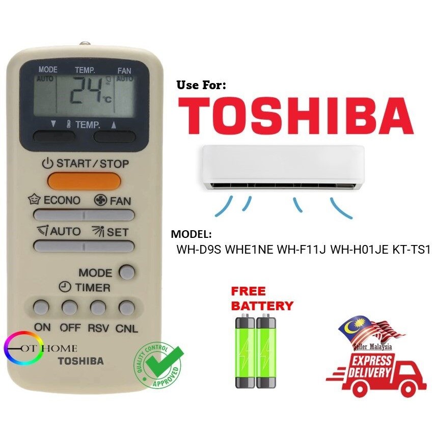 รีโมทคอนโทรลเครื่องปรับอากาศโตชิบา เปลี่ยน WC-E1NE WH-E1NE WH-E1BE WC-K12JE, WC-K4JE, WC-K2JE