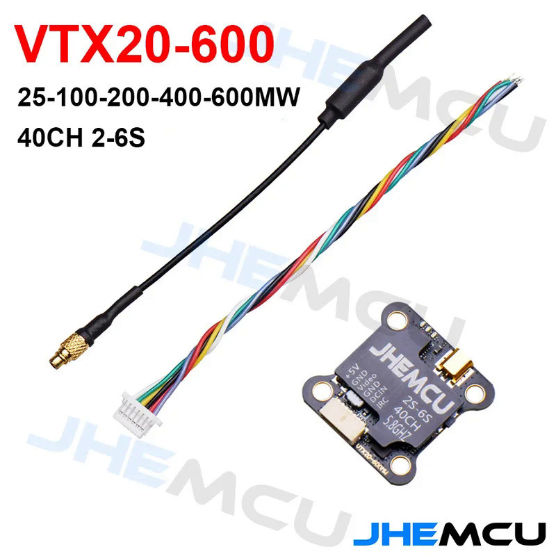 KS VTX20-600 jhemcu 5.8G เครื่องส่งสัญญาณ40CH pitmode 25mW 100 200mW 400mW 600MW ปรับได้ vtx 7-26V 2