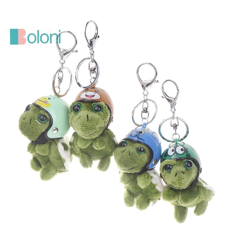 [โบโลนี] หมวกกันน็อคเต่าพวงกุญแจน่ารักการ์ตูนตุ๊กตาเต่าทะเลจี้ตุ๊กตาคู่กระเป๋าเสน่ห์รถที่เก็บกุญแจเด็กของขวัญใหม่