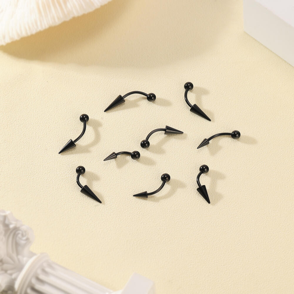 1 PC 18G สแตนเลสสตีลหู Punk ยาว Spike Eyebrow รูปที่ 2