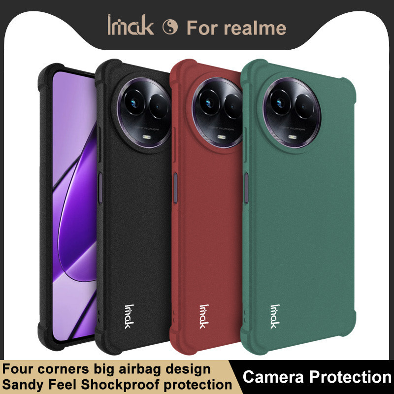 Imak สําหรับ Realme 11 / 11X 5G เคส TPU แบบนุ่มกันกระแทกสําหรับ Realme11 5G Matte สีดําซิลิโคนฝาหลัง