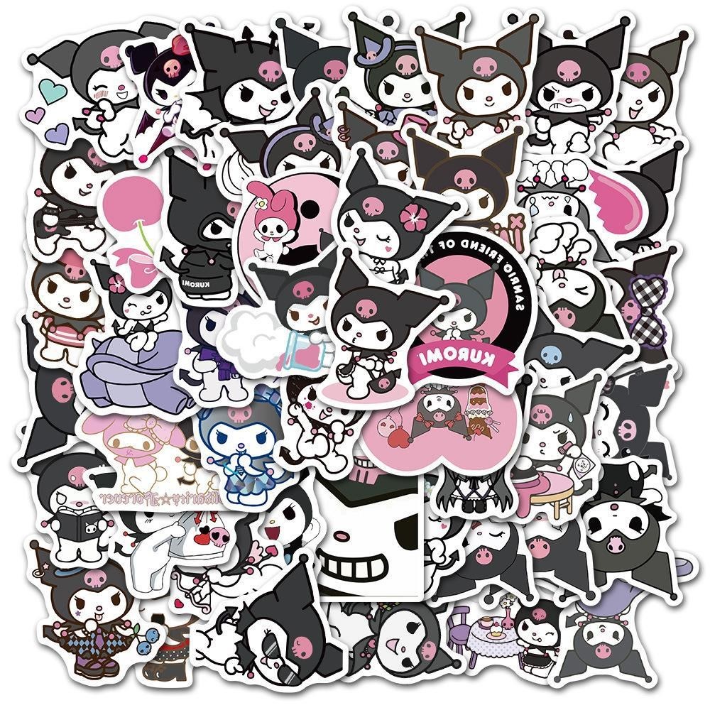 50 ชิ้น SANRIO สติกเกอร์ PVC ลายการ์ตูน Kuromi น่ารัก กันน้ํา (3)