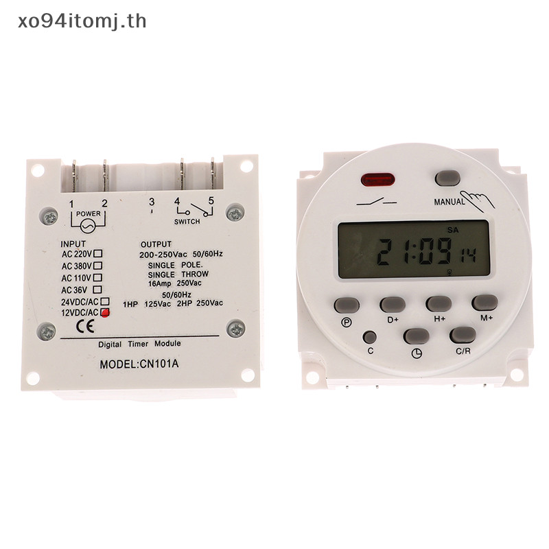 Xotomj สวิตช์ตั้งเวลาดิจิทัล LCD 12V 24V 110V 220V CN101A CN101 1 ชิ้น