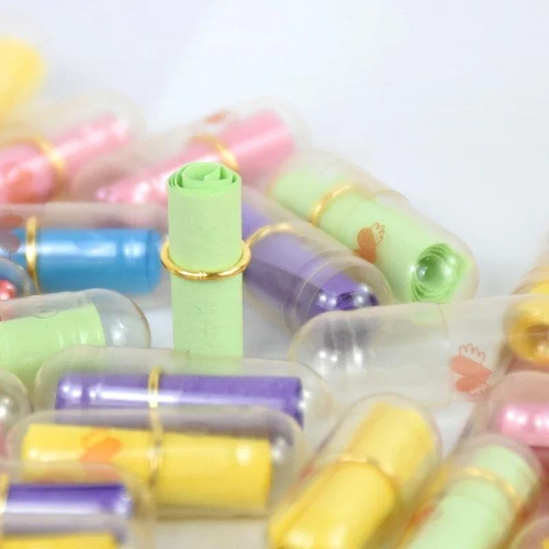 52/60/100 ชิ้น Mini DIY ข้อความแคปซูล Blank Notes Pill พร้อมม้วนกระดาษ Wish แคปซูลโปร่งใส Party วันวาเลนไทน์ ราคา ถูกที่สุด ดีลบีเคเค แกลเลอรีภาพที่ 6