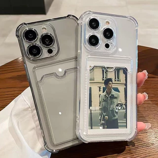 เคสใส่บัตร เคสใสใส่บัตรได้ สำหรับ รุ่น เคส For iPhone 17 11 16 13 15 12 14 Pro Max XR 7 8 Plus XS Max เคสไอโฟน เคสมือถือ