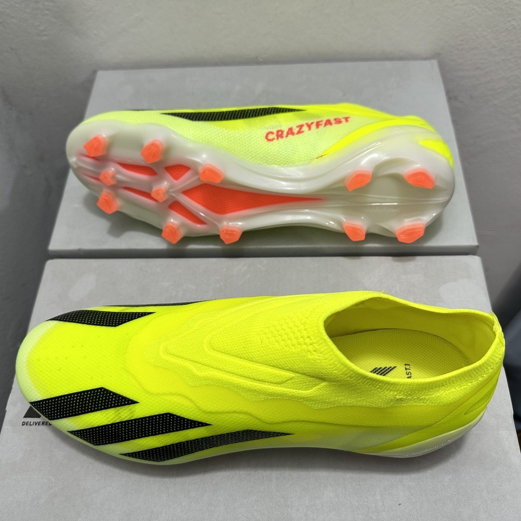 ♞Adidas X Crazyfast.1 รองเท้าฟุตบอล FG ไม่มีเชือกผูก สําหรับผู้ใหญ่ football boots