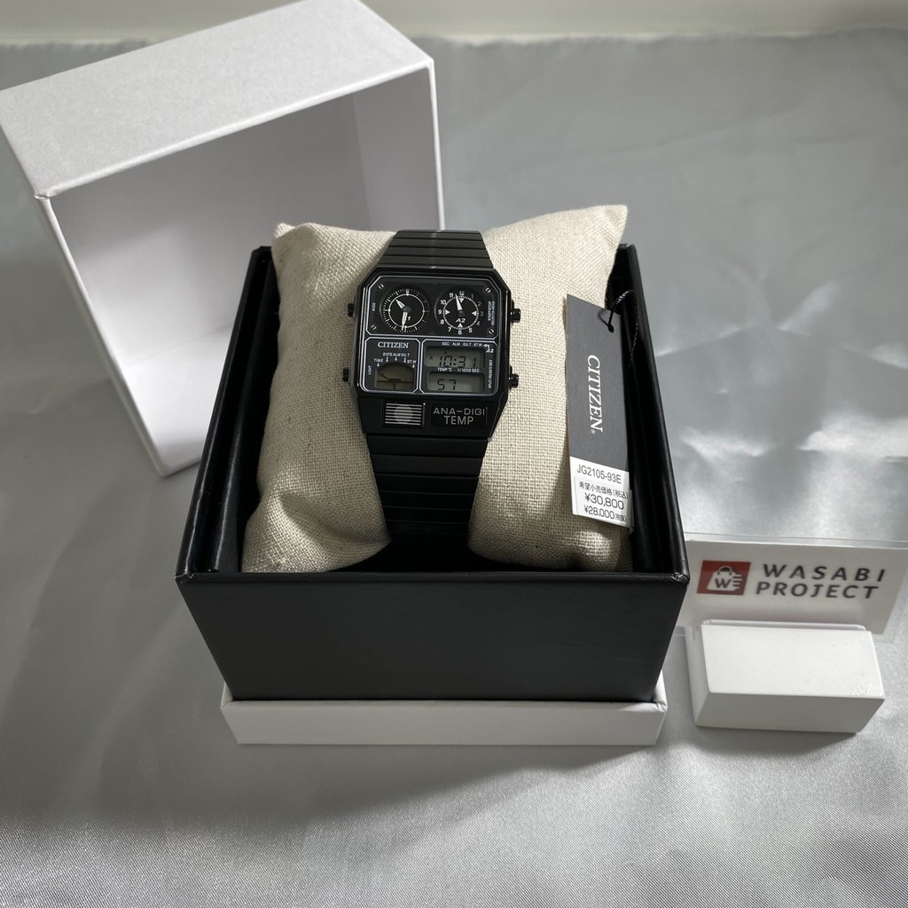 [Authentic★Direct from Japan] CITIZEN JG2105-93E Unused ANADIGI TEMP Quartz Crystal glass Black Men Wrist watch นาฬิกาข้อมือ