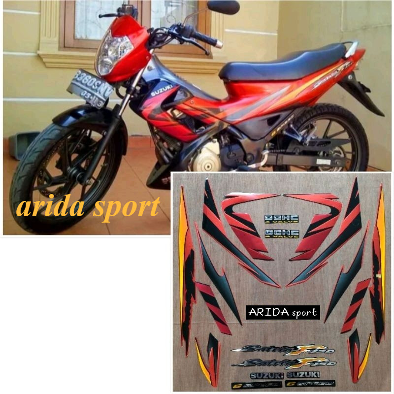 สติ๊กเกอร์ Striping Suzuki Satria F150 fu f 150 fu สีส้ม 2007 2008 motif ดั้งเดิม
