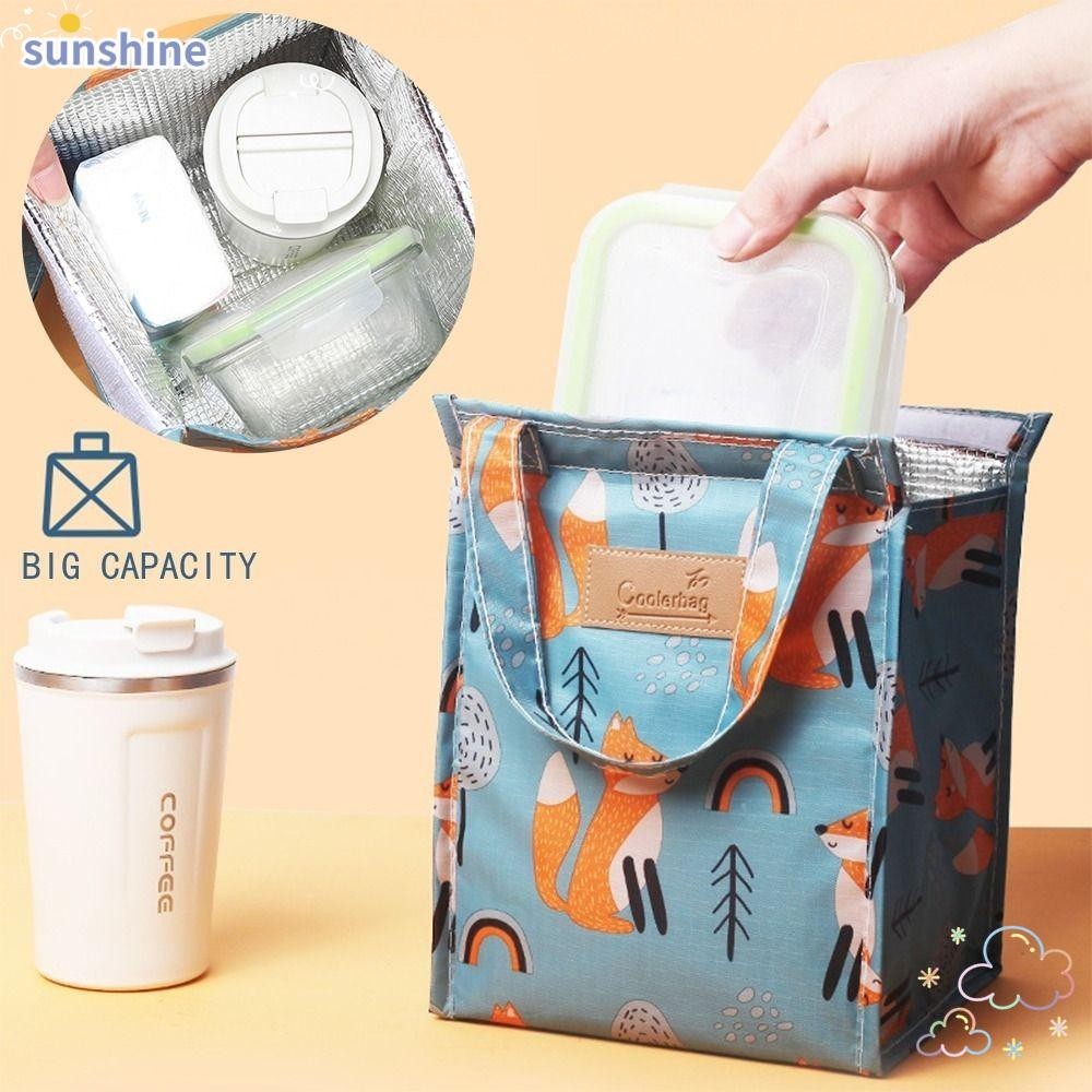 Ssunshine กระเป๋าใส่อาหารกลางวัน มีฉนวนกันความร้อน กันน้ํา ความจุขนาดใหญ่ สําหรับปิกนิก