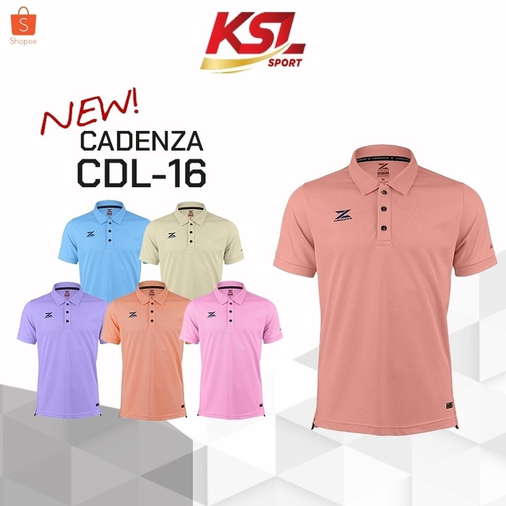 CADENZA เสื้อโปโล เสื้อคอปก พรีเมี่ยม คาเดนซ่า รุ่น CDL-16 - สีฟ้า/ครีม/ม่วง/ส้มอ่อน/ชมพู/มะฮอกกานี