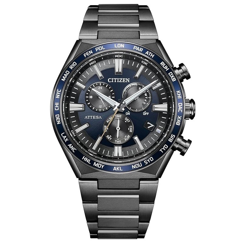 [ส่งตรงจากญี่ปุ่น】[Citizen] นาฬิกาข้อมือ Attessa Attessa ควบคุมด้วยวิทยุ Eco-Drive กันน้ํา สีดํา ไทเทเนียม สีน้ําเงินเข้ม สําหรับผู้ชาย Cb5967-66L

