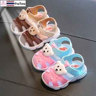 [กรอกโค้ด INC491EE ลดเพิ่ม 20%]XX106  รองเท้าเด็ก รองเท้าแตะหมีน่ารัก แบบหุ้มเท้ามีที่รัดส้น ของไทยพร้อมส่ง
