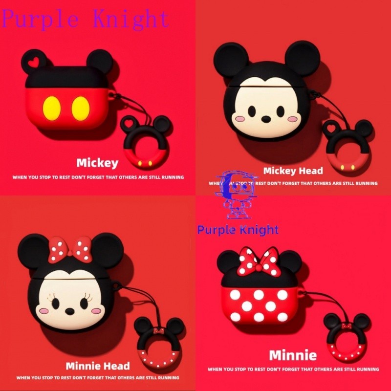 【 จัดส ่ งฟรี 】Disney Mickey Airpods Case Couple Airpods Case Silicone Airpods 3 Case Cute Airpods Pro 2 Case Airpods Casing Minnie