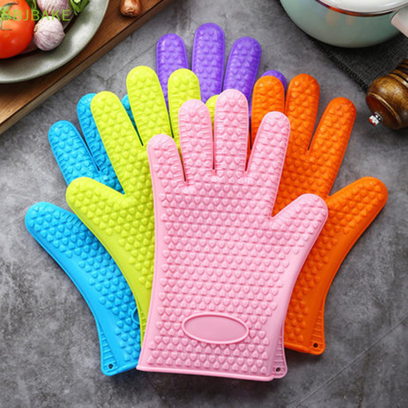 [FSBA] ถุงมือซิลิโคน ทนความร้อน กันลื่น สําหรับเตาอบ ทําอาหาร เบเกอรี่ 1 แพ็ค KCB