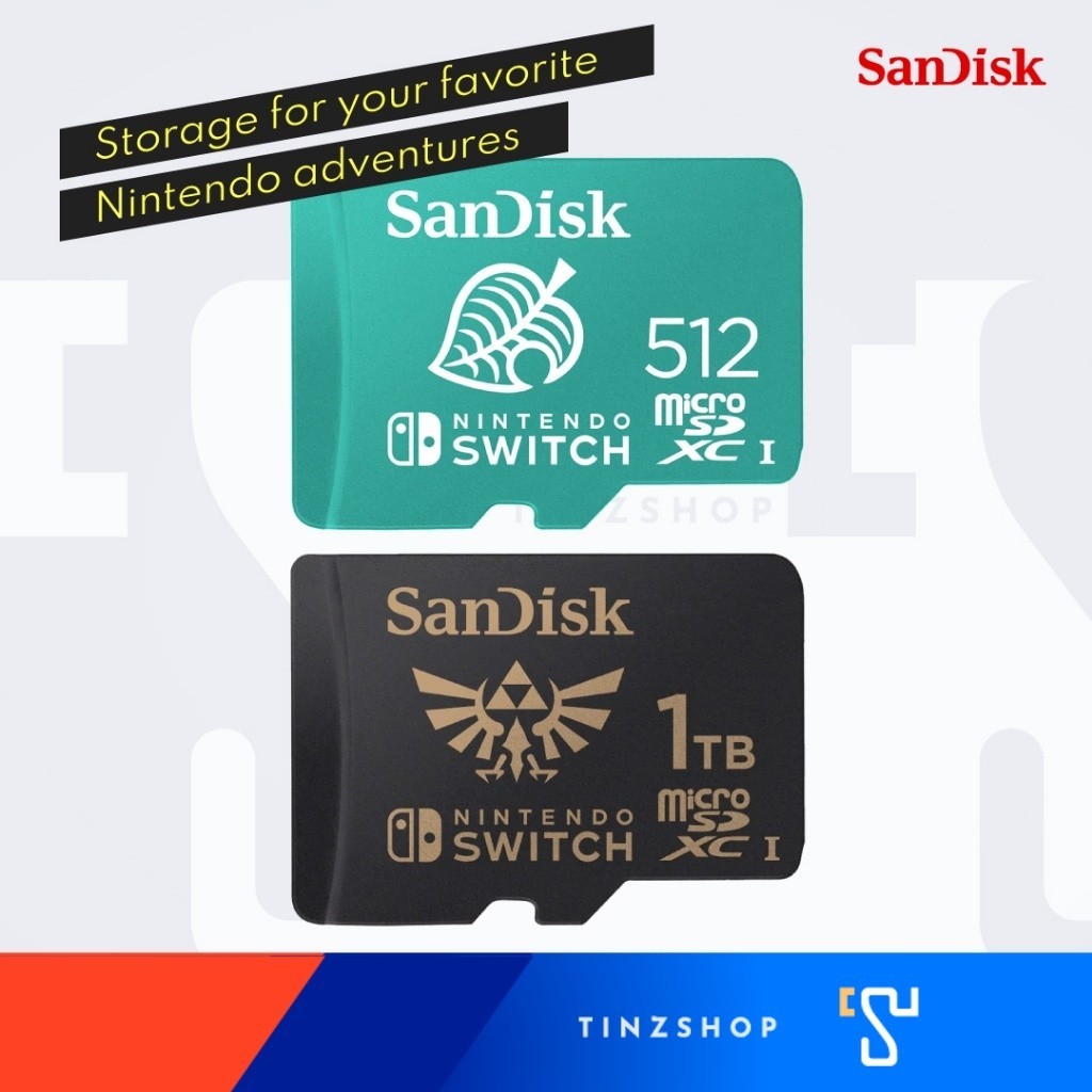 Tinzshop SD Card SanDisk Micro SDXC / Speed Upto 100MB/s Read , 90MB/s Write ใส่กับเครื่อง Nintendo Switch ได้ทุกรุ่น