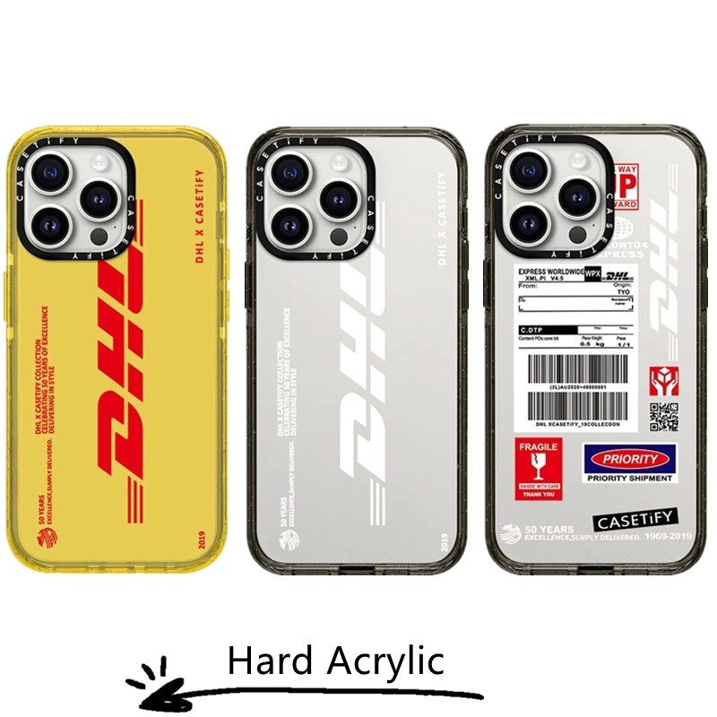 CASETiFY DHL Label Stickers Hard Case For iPhone 15 14 Plus 11 12 13 Pro 15Pro Max impact Clear Casi