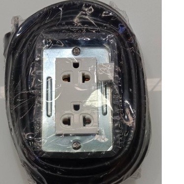 บล็อคยาง 2x4 พร้อมสาย VCT 2x4 2ช่อง 20 เมตร เบอร์สายไฟ เบอร์4 ใช้งานได้ทุก ทนกำลังไฟสูง