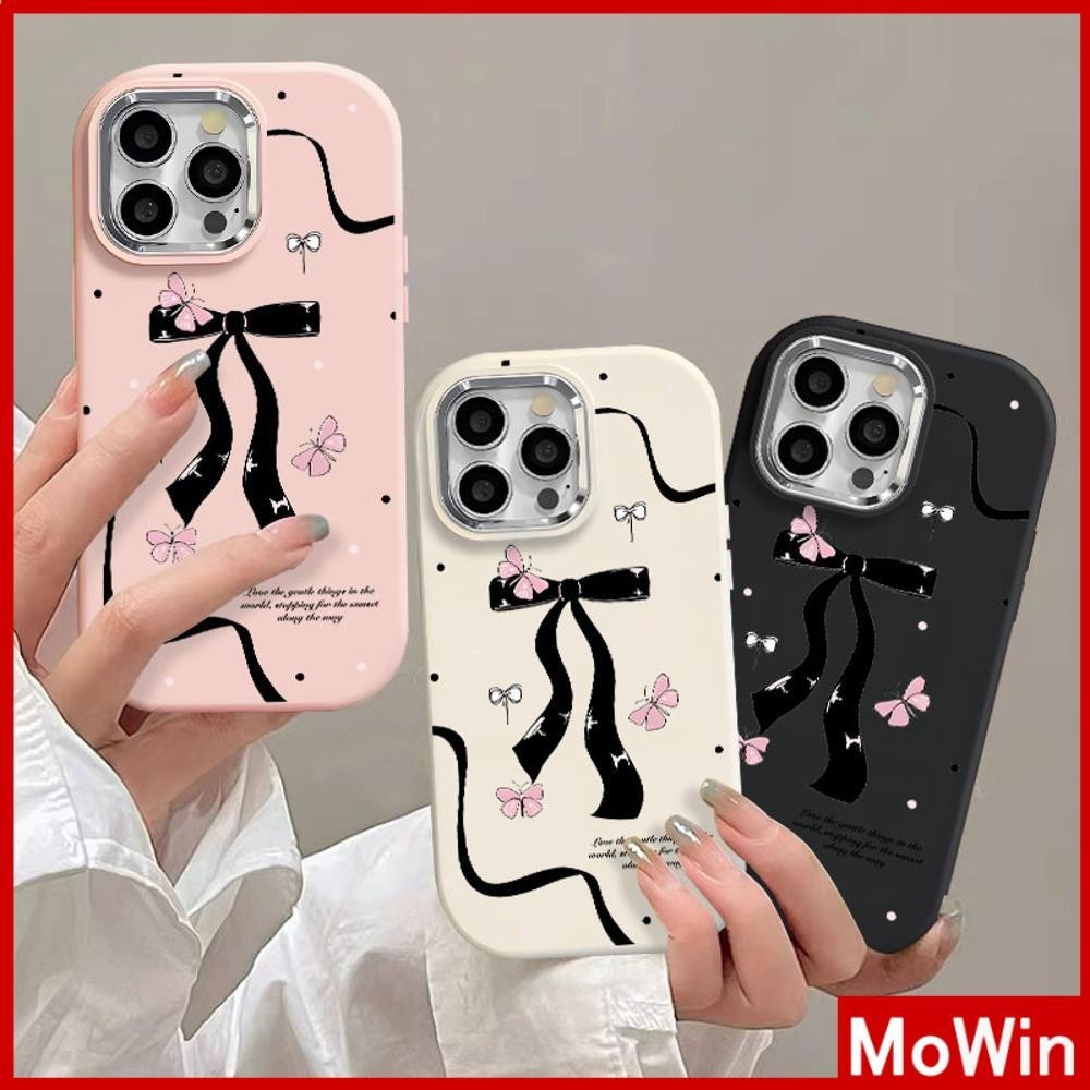 Mowin - สำหรับ iPhone 15 Pro Max iPhone 11 กรณีไฟฟ้าหรูหราซิลิโคนอ่อนนุ่มถุงลมกันกระแทก คันธนูบัลเลต์คอร์สวยๆ เข้ากันได้กับ iPhone 14 13 12 11 XS XR 7Plus 8Plus