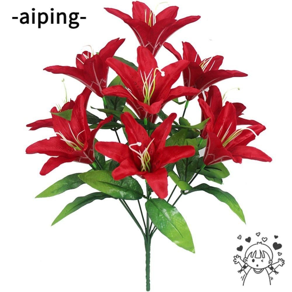 Aiping ดอกลิลลี่ประดิษฐ์ พลาสติก 10 หัว หลากสี สําหรับตกแต่งบ้าน งานแต่งงาน ปาร์ตี้