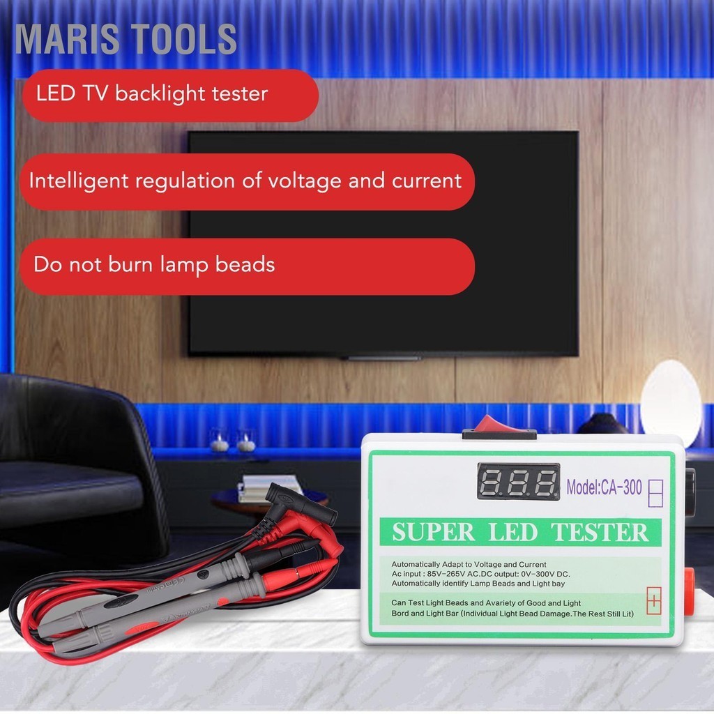 Maris Tools LED Bead Tester การตรวจจับที่แม่นยำ Backlight DC Volt Meter สำหรับทีวีจอแสดงผลโคมไฟ 85V‑265V