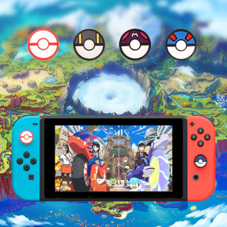 Switch Rocker Caps 1 ชุด Pokémon Ball Design สําหรับ Nintendo Switch 2 / 1 / OLED / Lite Joy-Con Analog Caps ทรงกลม